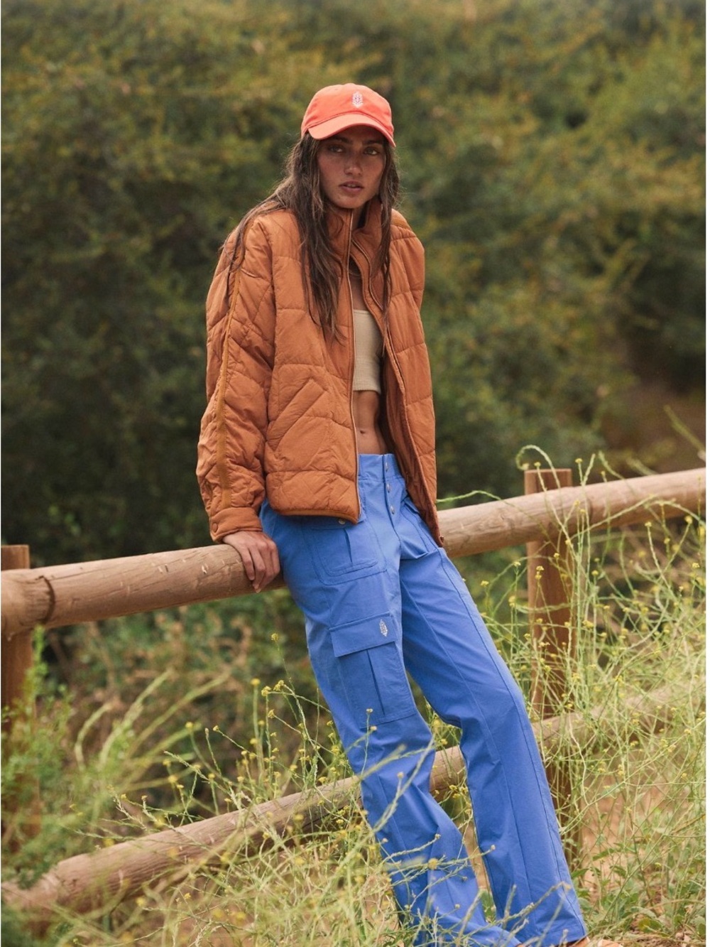 FP Movement by Free People Rust Orange Quilted Puffer Jacket